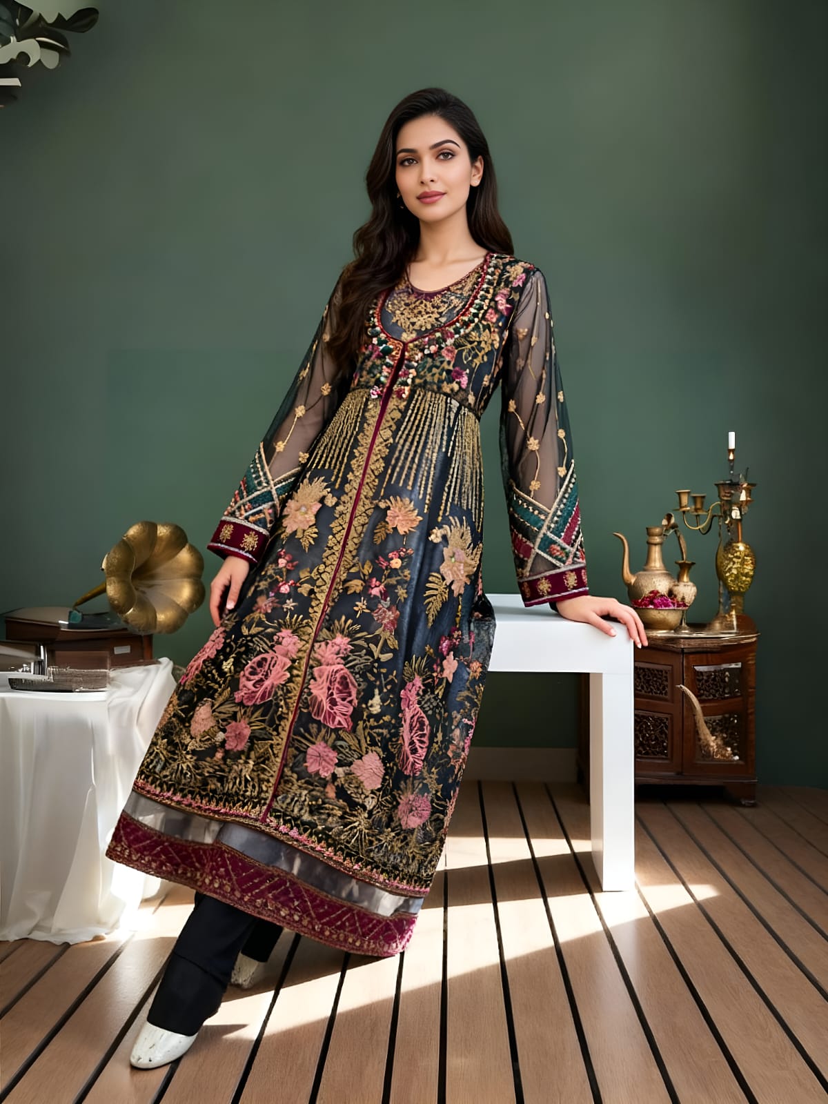 Luxury Maxi with Open Shirt